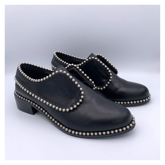 Matisse Shoes - Matisse Alexa Black Studded Beaded Derby Loafers
